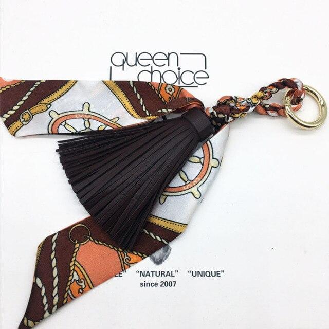 Pendant Classic Silk Scarf Tassel Handbag & Keychains