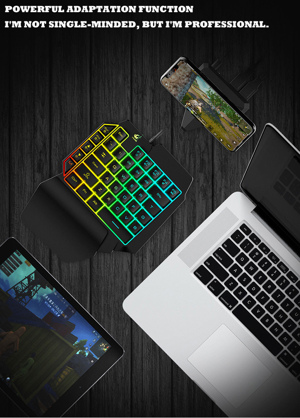 Pro Gaming Keypad w/ wire connection compatible with Phone docking, Tablets docking and PC is a tool many phone and computer gamers loves to use. Faster responsive moves that allows you to take the control in the game in a much safer and better way.