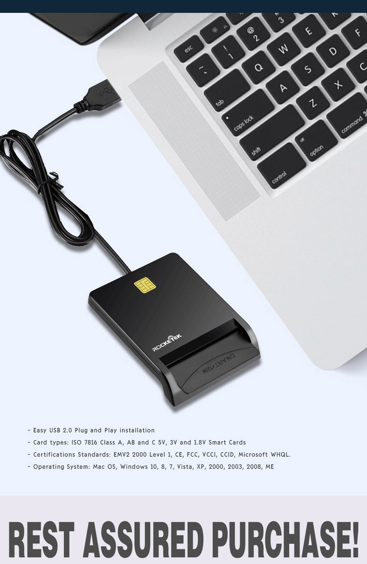 YZ Premiums | Rocketek - USB 2.0 Smart Card Reader | Connector to Computer