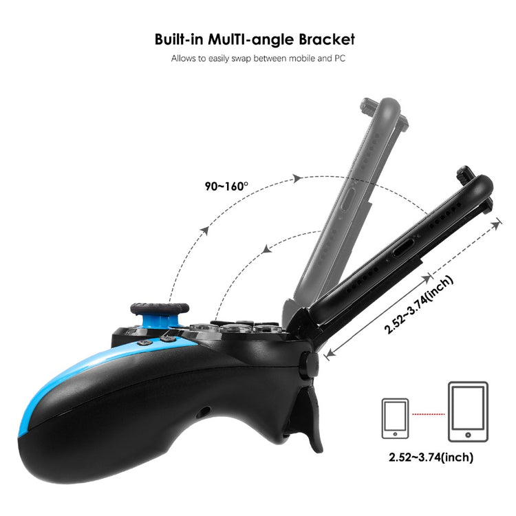 Super Game controller w/ Bluetooth for Phones and Tablets is a tool many phone gamers love to use. Better grip that allows you to control the game in a safer and faster way.
