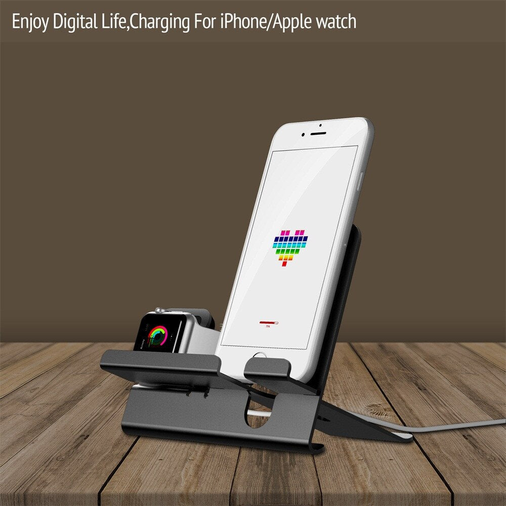 2 in 1 wireless charger that provides fast charging for both smartphone and smartwatch at the same time with its new unique technology in charging.