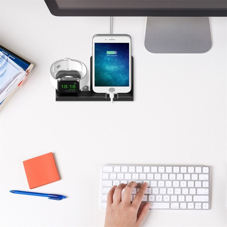 2 in 1 wireless charger that provides fast charging for both smartphone and smartwatch at the same time with its new unique technology in charging.