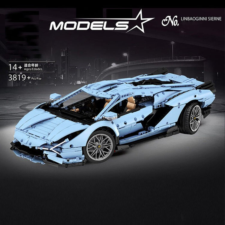 Block Bricks | Blue & Green Lamborghini 1:8 | Car APP Remote Control | Kids Toys Gifts