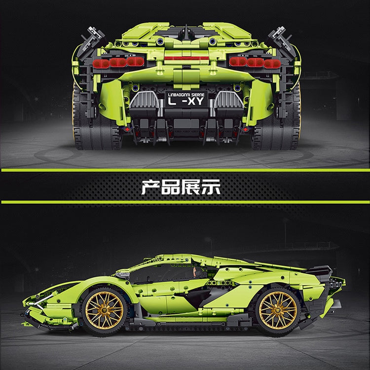 Block Bricks | Blue & Green Lamborghini 1:8 | Car APP Remote Control | Kids Toys Gifts