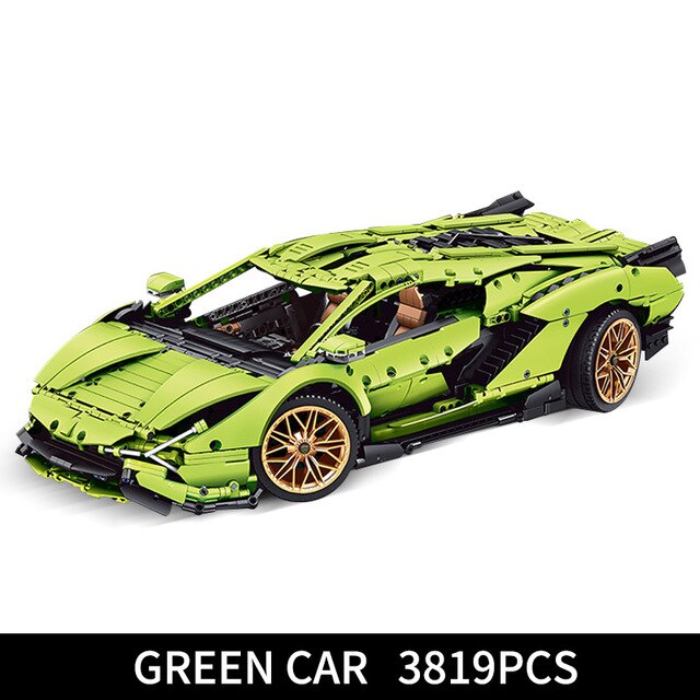 Block Bricks | Blue & Green Lamborghini 1:8 | Car APP Remote Control | Kids Toys Gifts