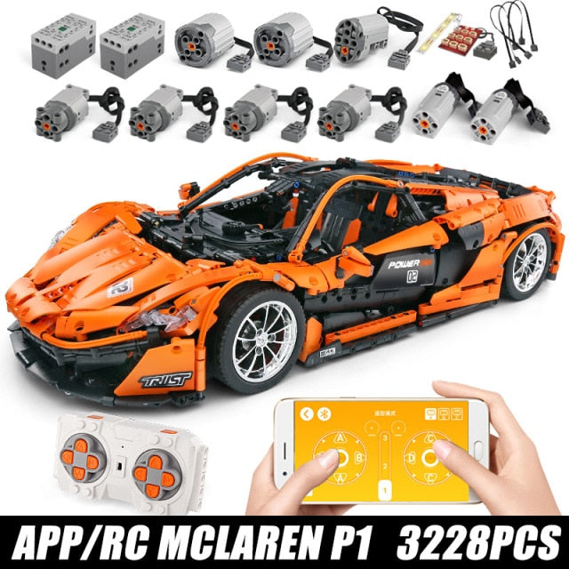 Block Bricks | Blue & Green Lamborghini 1:8 | Car APP Remote Control | Kids Toys Gifts