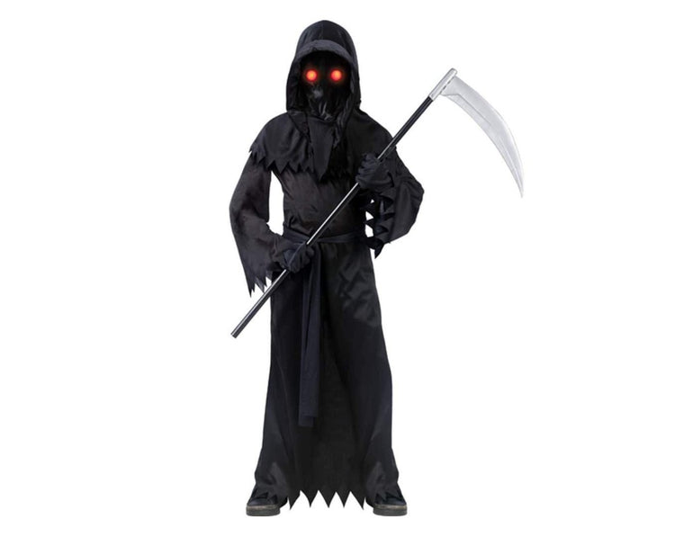 child  kids  battery  eyes  red  fade  scythe  phantom  grim  reaper  halloween  costume  cosplay  black  gift  free shipping  trend  trending