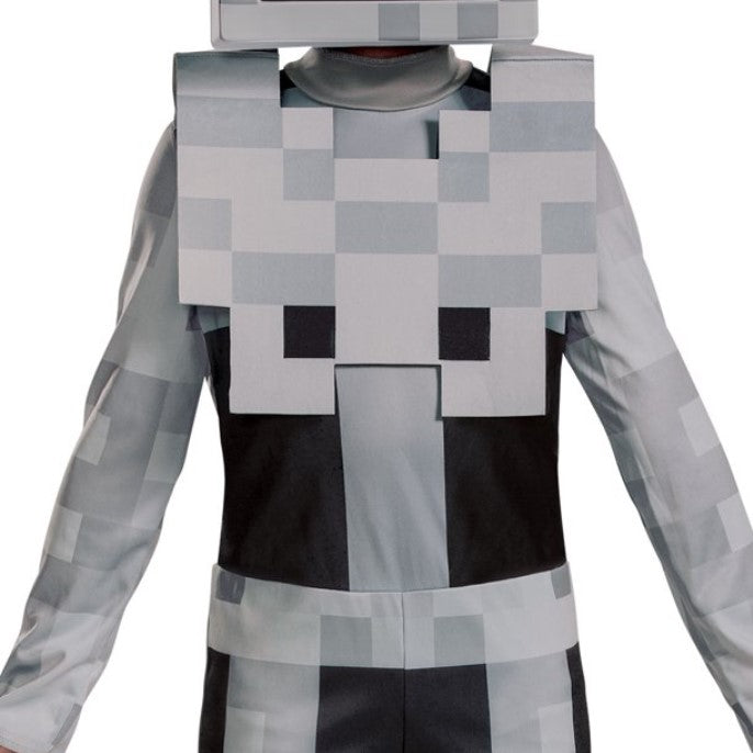 scary  fun  cool  party  event  pixel  boys  boy  skeleton  minecraft  white  gray  accessory  halloween  costume  cosplay  shipping  gift  black  gaming  free shipping  trend  trending