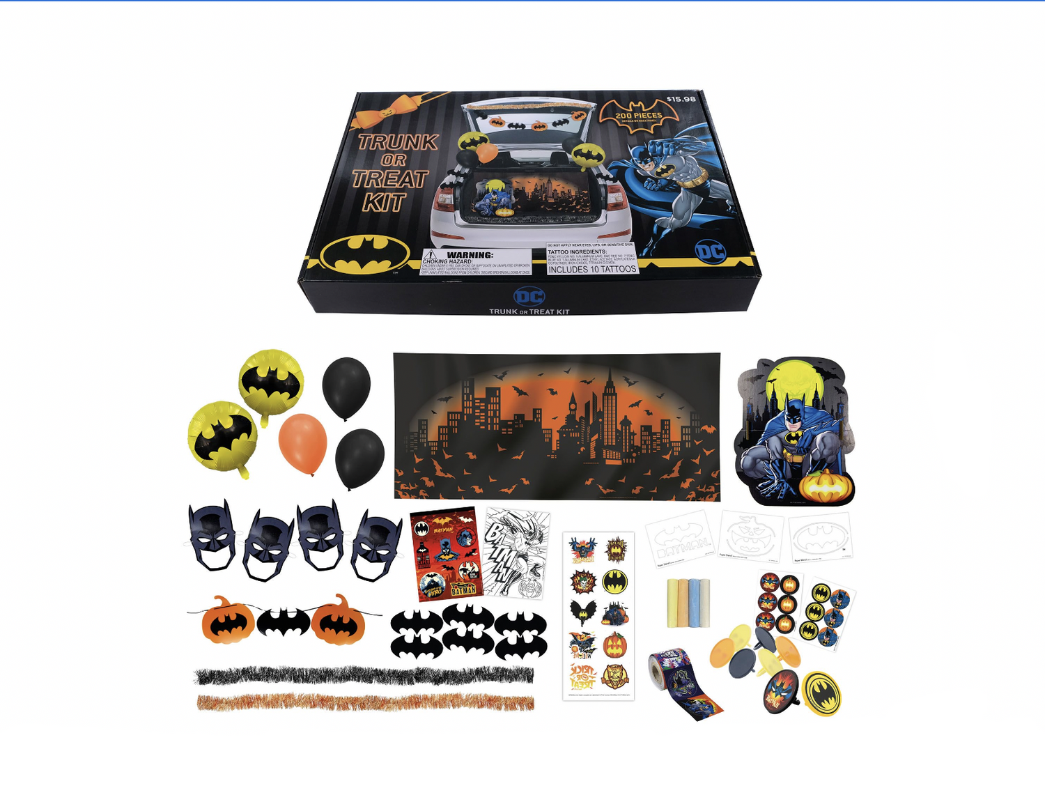 decoration  sticker  pieces  200  kit  treat  or  trunk  batman  bros  warner  shipping  accessory  halloween  costume  cosplay  gift  free shipping  trend  trending