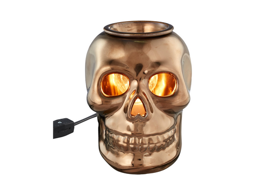 flames  scent  skeleton  spooky  in  plug  skull  warm  warmer  wax  brown  decoration  accessory  shipping  halloween  costume  cosplay  gift  free shipping  trend  trending
