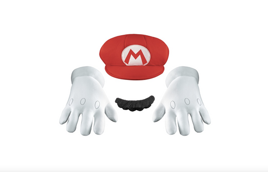 nintendo  kit  mustache  hat  gloves  luigi  brothers  mario  super  adult  red  accessory  shipping  halloween  costume  cosplay  gaming  gift  free shipping  trend  trending