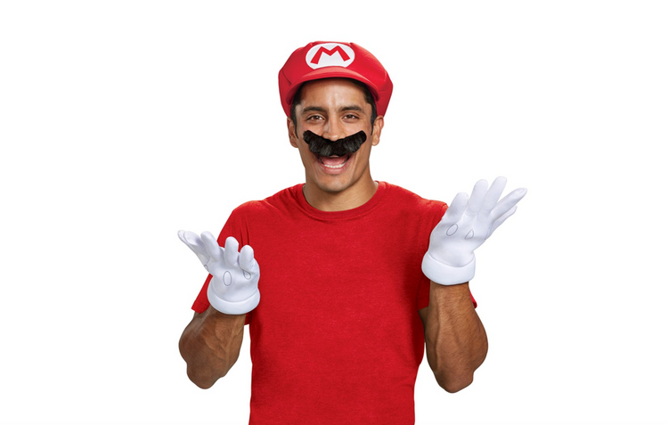 nintendo  kit  mustache  hat  gloves  luigi  brothers  mario  super  adult  red  accessory  shipping  halloween  costume  cosplay  gaming  gift  free shipping  trend  trending