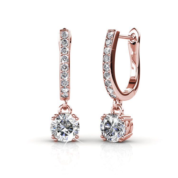 18k White Gold | Dangling Earrings w/ Swarovski Crystals