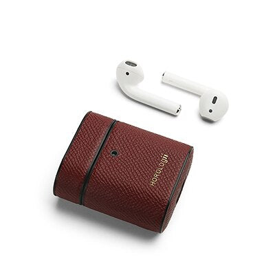 Elegant Case Cover in Leather for AirPods | Personalize Initials
