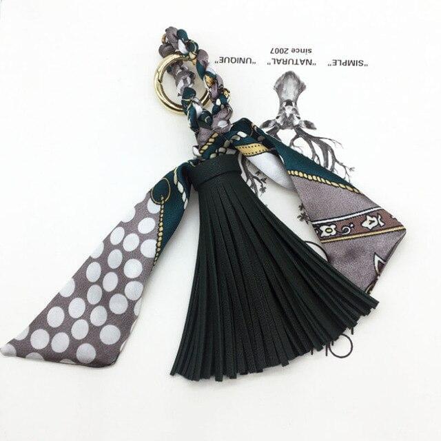 Pendant Classic Silk Scarf Tassel Handbag & Keychains